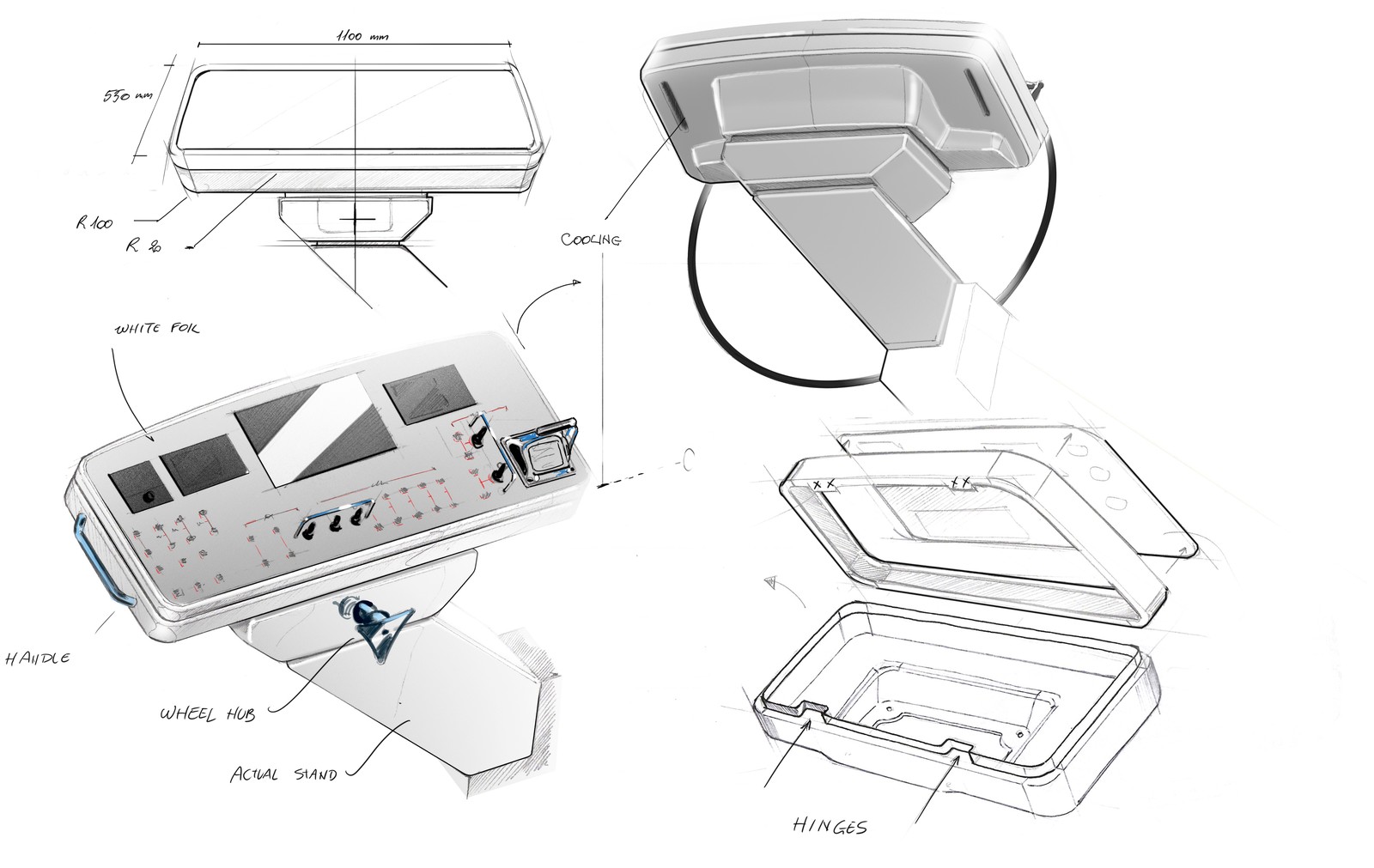 Diseño de helmstation — bocetos