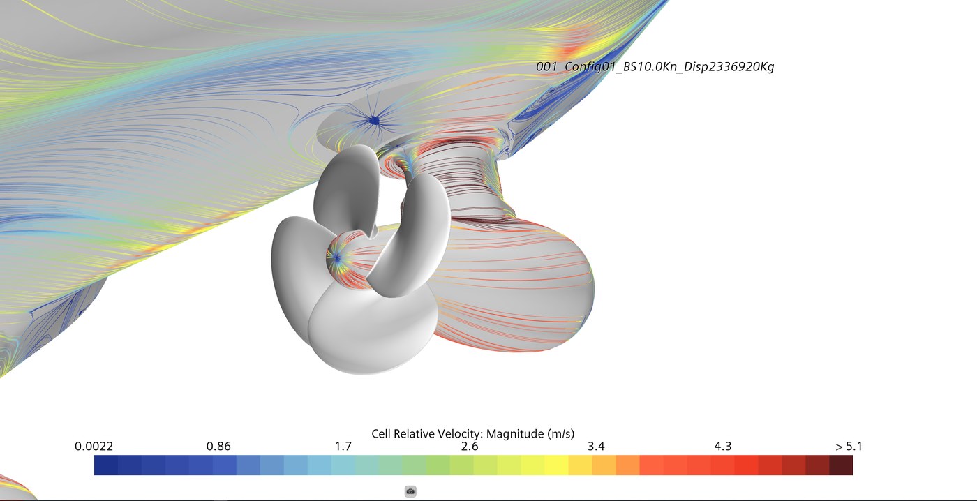 MY Q — análisis CFD de propulsión