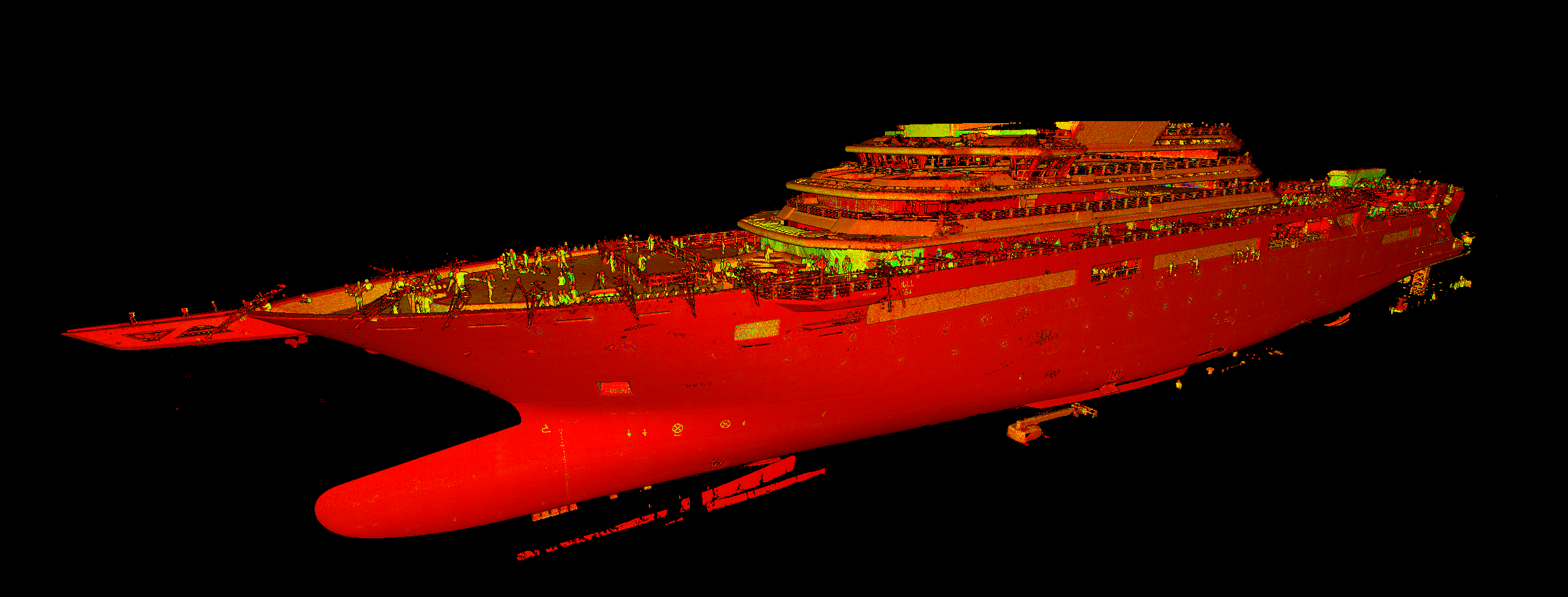 Nube de puntos 3D de barco completo