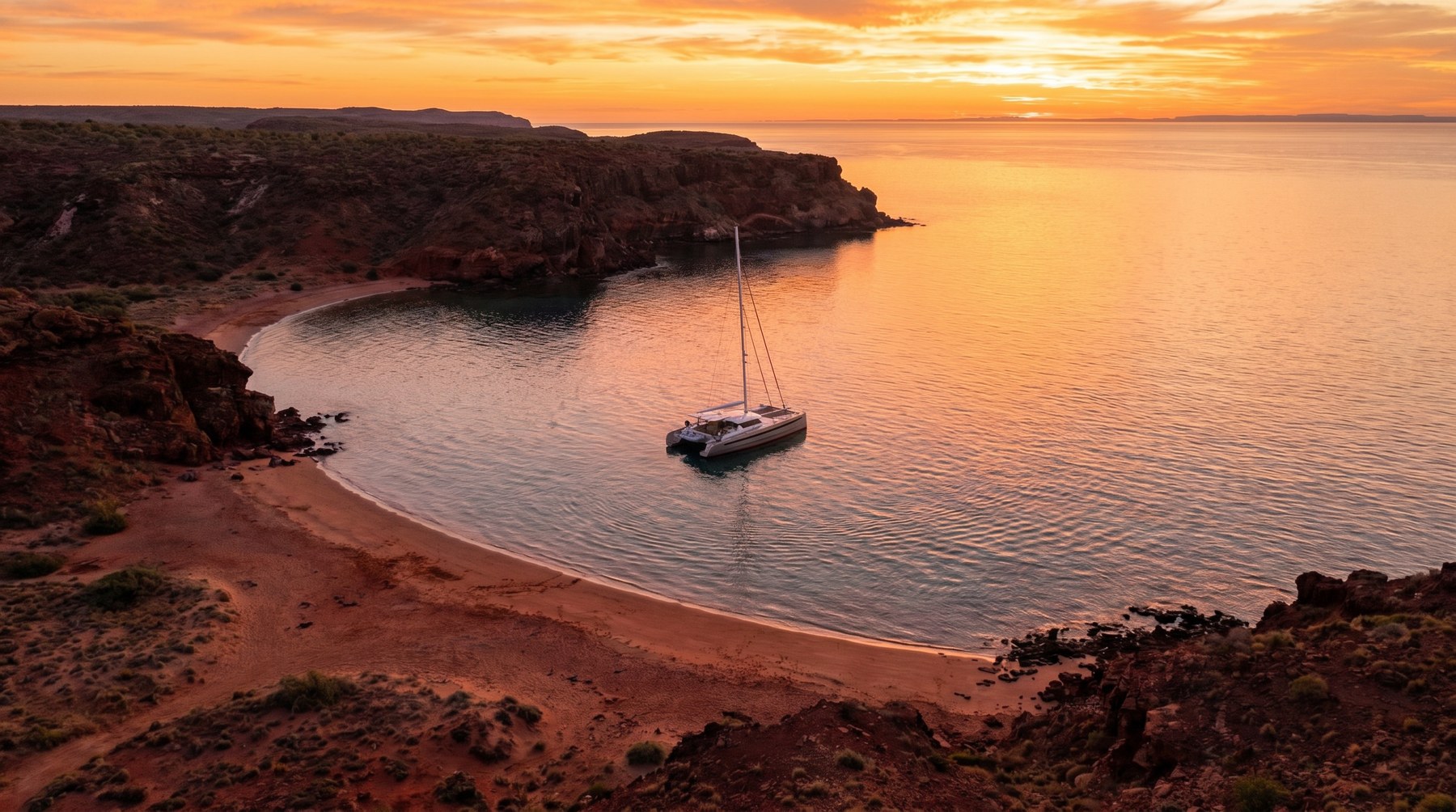 Swiss Catamaran — atardecer